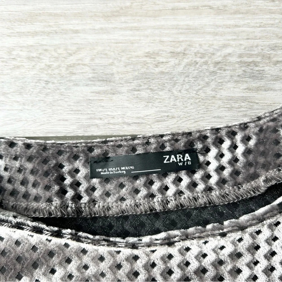 Zara Soft Smooth Velvet Zic Zac Textured Dolman Sleeve Tunics - Picture 5 of 11